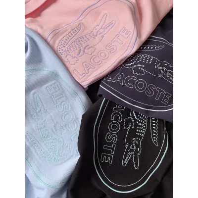 Футболка Lacoste Embroider Logos "Black" фото № 4