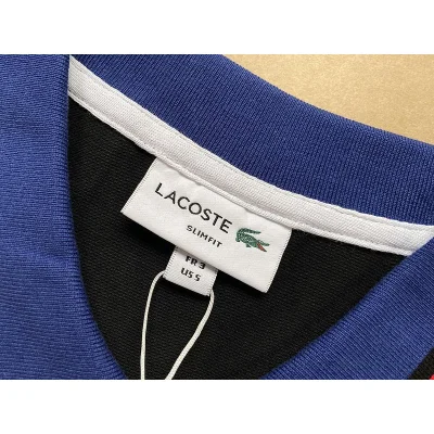 Поло Lacoste With Stripes Along The Contour "Black" фото № 3