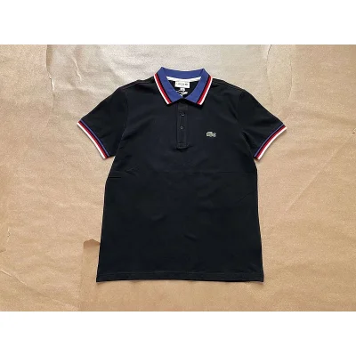 Поло Lacoste With Stripes Along The Contour "Black" фото № 9