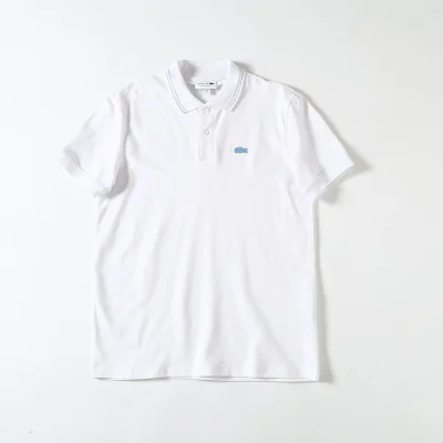 Поло Lacoste Solid Color With Logo "White" фото № 2