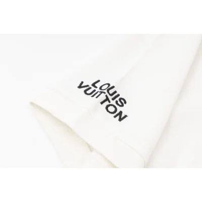 Поло Louis Vuitton With An Inscription-Logo On The Sleeve "White" фото № 4