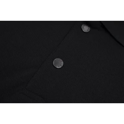 Поло Moncler With Stripes And Logo On The Left "Black" фото № 2