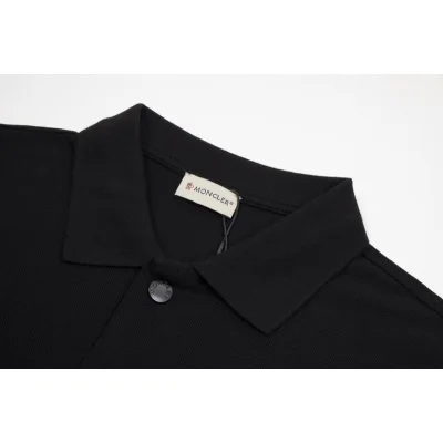 Поло Moncler With Stripes And Logo On The Left "Black" фото № 8