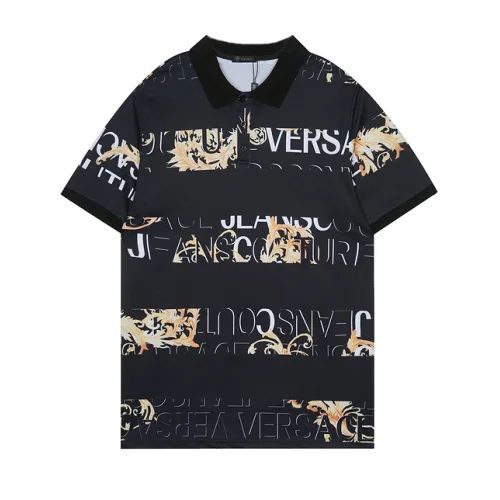 Поло Versace With Gold Patterns "Black"