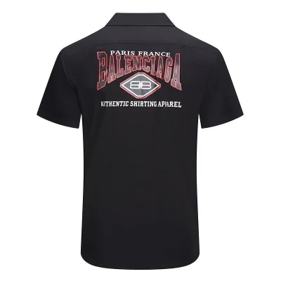 Рубашка Balenciaga Big Back Logo And Small Front Logo "Black" фото № 2