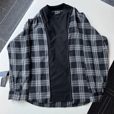 Рубашка Balenciaga With T-Shirt Style Two In One "Black/Gray" фото № 4