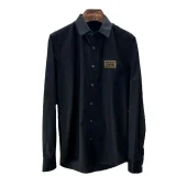 Рубашка Burberry Frontside Brown Stripe Logo London England "Black"