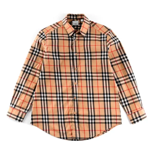 Рубашка Burberry Linear Squares "Brown"
