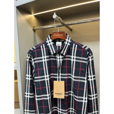 Рубашка Burberry Allsides Print Horizontal And Vertical Colorful Lines "Black" фото № 2