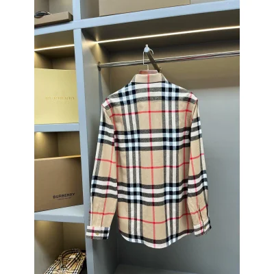 Рубашка Burberry Print Red And White And Black Lines "Beige" фото № 6