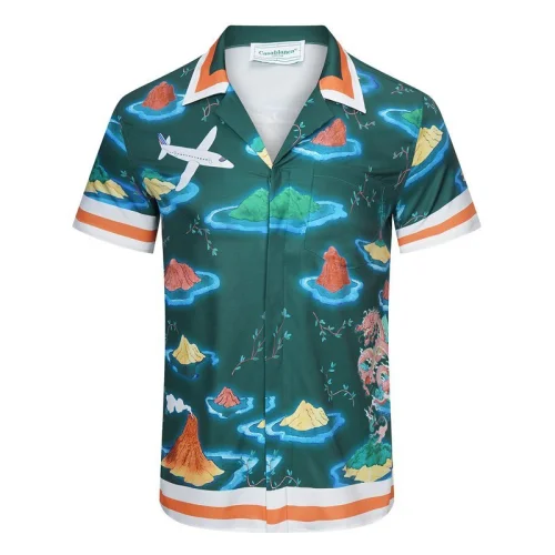 Рубашка Casablanca Islands And Volcano "Green"