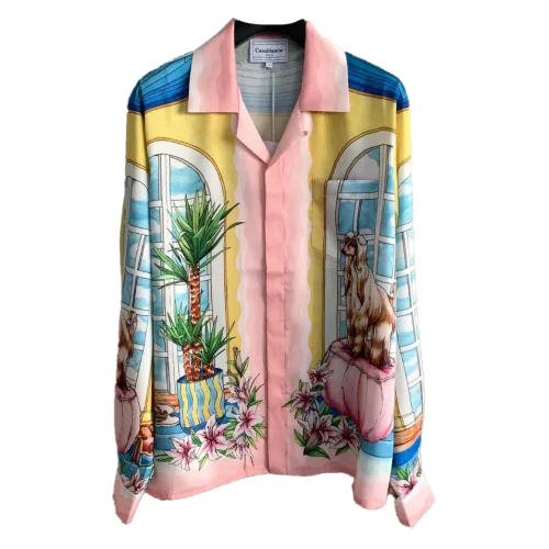 Рубашка Casablanca Dog On The Sofa Windows "Yellow"