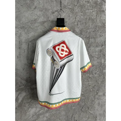 Рубашка Casablanca Frontside Print White Column "White" фото № 8