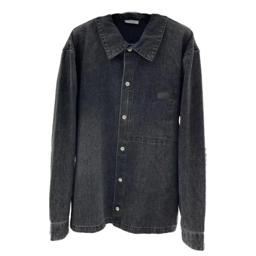 Рубашка Christian Dior Leather Logo "Navy Gray"