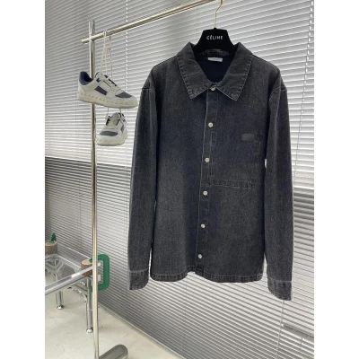 Рубашка Christian Dior Leather Logo "Navy Gray" фото № 7