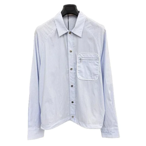 Рубашка Christian Dior Frontside Logo Couture On Sleeve "Blue"