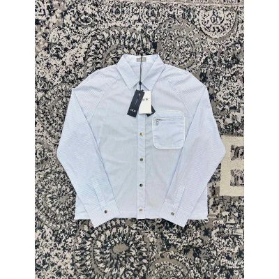 Рубашка Christian Dior Frontside Logo Couture On Sleeve "Blue" фото № 5