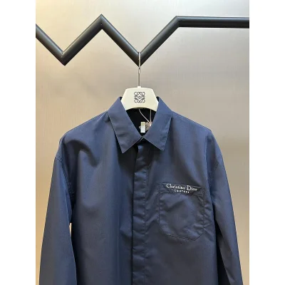 Рубашка Christian Dior White Logotype Couture "Blue" фото № 2