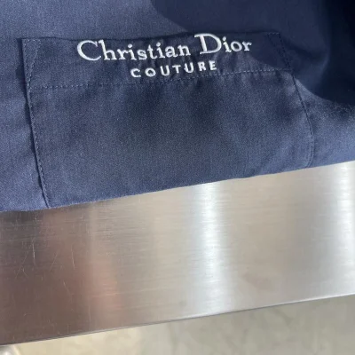 Рубашка Christian Dior White Frontside Logotype Couture "Blue" фото № 5