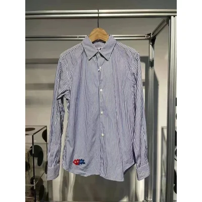 Рубашка Comme des Garcons Play Red Heart Eye Minecraft "Blue" фото № 2