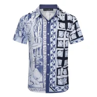 Рубашка Dolce Gabbana Abstraction Print Without Pockets "Blue"