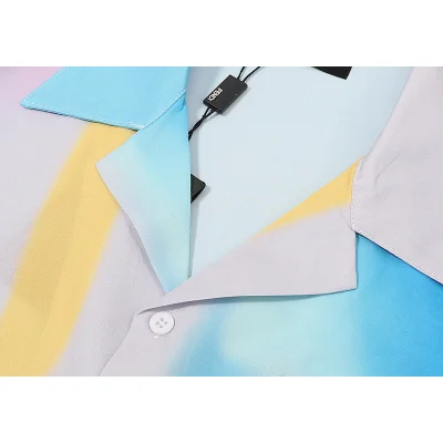 Рубашка Fendi Blurry Color Print "Blue/Pink/Yellow" фото № 4