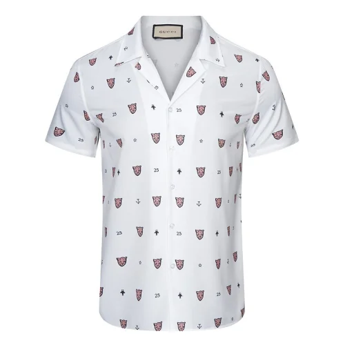 Рубашка Gucci Repeating Prints Of Masks Stars Anchors "White"