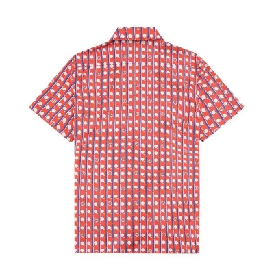 Рубашка Gucci Flowers And Vertical Stripes "Red" фото № 2