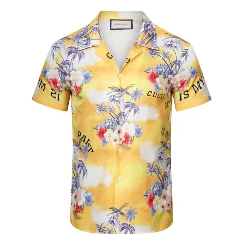Рубашка Gucci Palm Trees Short Sleeves Is My Body "Yellow"
