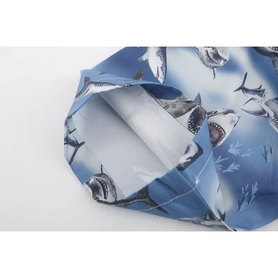 Рубашка Palm Angels With Shark Print "Blue" фото № 6