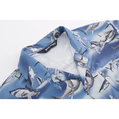 Рубашка Palm Angels With Shark Print "Blue" фото № 8