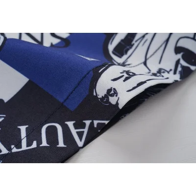 Рубашка Versace Palm Trees And Cars "Blue" фото № 3 Рубашка Versace Palm Trees And Cars "Blue" фото № 3