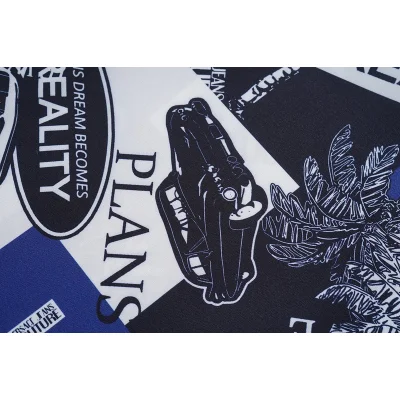 Рубашка Versace Palm Trees And Cars "Blue" фото № 4 Рубашка Versace Palm Trees And Cars "Blue" фото № 4