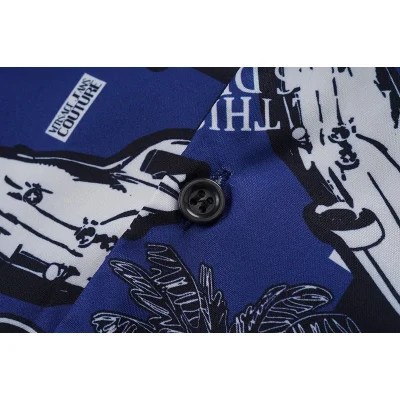 Рубашка Versace Palm Trees And Cars "Blue" фото № 6 Рубашка Versace Palm Trees And Cars "Blue" фото № 6