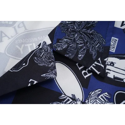 Рубашка Versace Palm Trees And Cars "Blue" фото № 7 Рубашка Versace Palm Trees And Cars "Blue" фото № 7