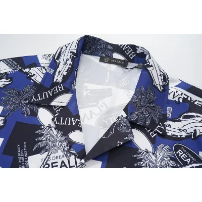Рубашка Versace Palm Trees And Cars "Blue" фото № 8 Рубашка Versace Palm Trees And Cars "Blue" фото № 8