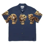 Рубашка Wacko Maria With Demon Skulls "Blue"