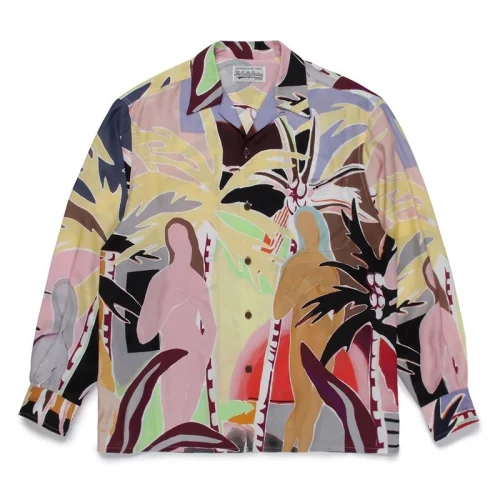 Рубашка Wacko Maria Bright Style "Beige/Brown/Pink"