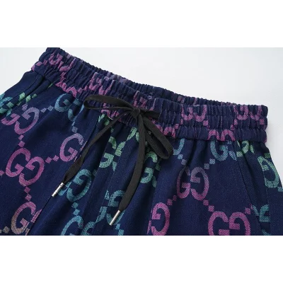 Шорты Gucci Logo Grid "Blue/Violet" фото № 7