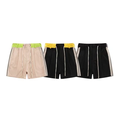 Шорты Palm Angels With A Belt Attachment "Black/Yellow" фото № 4