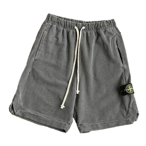 Шорты Stone Island Cotton With A Logo Patch "Black/Gray"