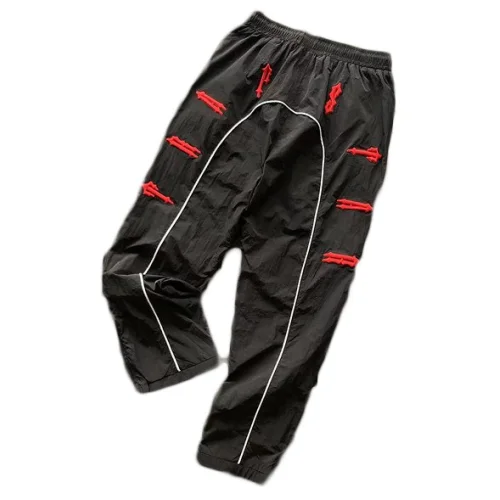 Спортивные штаны Trapstar Decorated By Stripe And Repeating Embroidered Logo "Black"