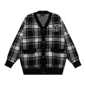 Кардиган MLB Plaid With Back Inscription "Black"