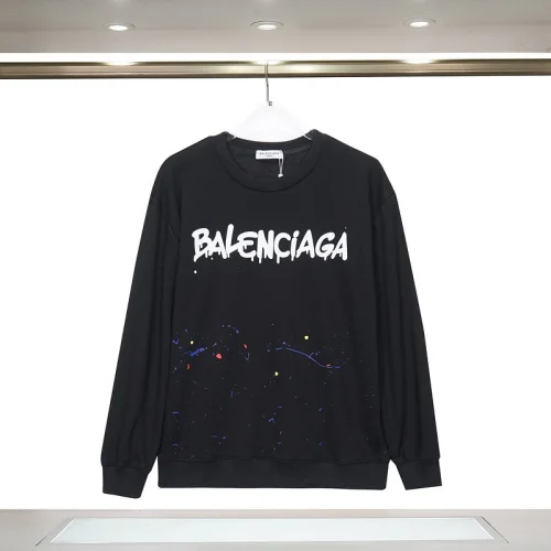 Свитшот Balenciga Paint Drops And Text Logo "Black"