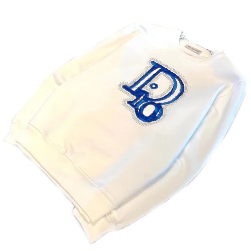 Свитшот Christian Dior Frontside Blue Logo Dior "White"