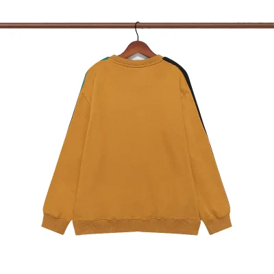 Свитшот Gucci Small Logo And Stripes On The Sleeve "Brown/Yellow" фото № 6