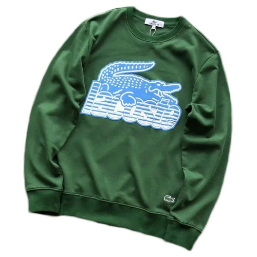 Свитшот Lacoste Big Crocodile Print And Logo Lettering Front "Green"