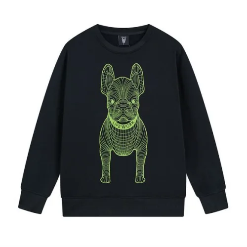 Свитшот Life Work With Dog Print "Black/Green"