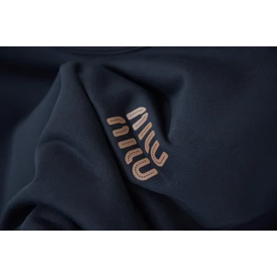 Свитшот Miu Miu Frontside Volumetric Brown Logotype "Navy Blue" фото № 5