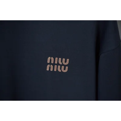 Свитшот Miu Miu Frontside Volumetric Brown Logotype "Navy Blue" фото № 4